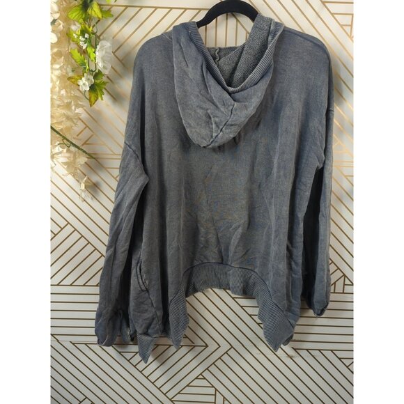 PLANET BLUE WASHED AND WORN Women's Soft Jacket Cardigan Hooded Blue Boho Beachy - Picture 7 of 8